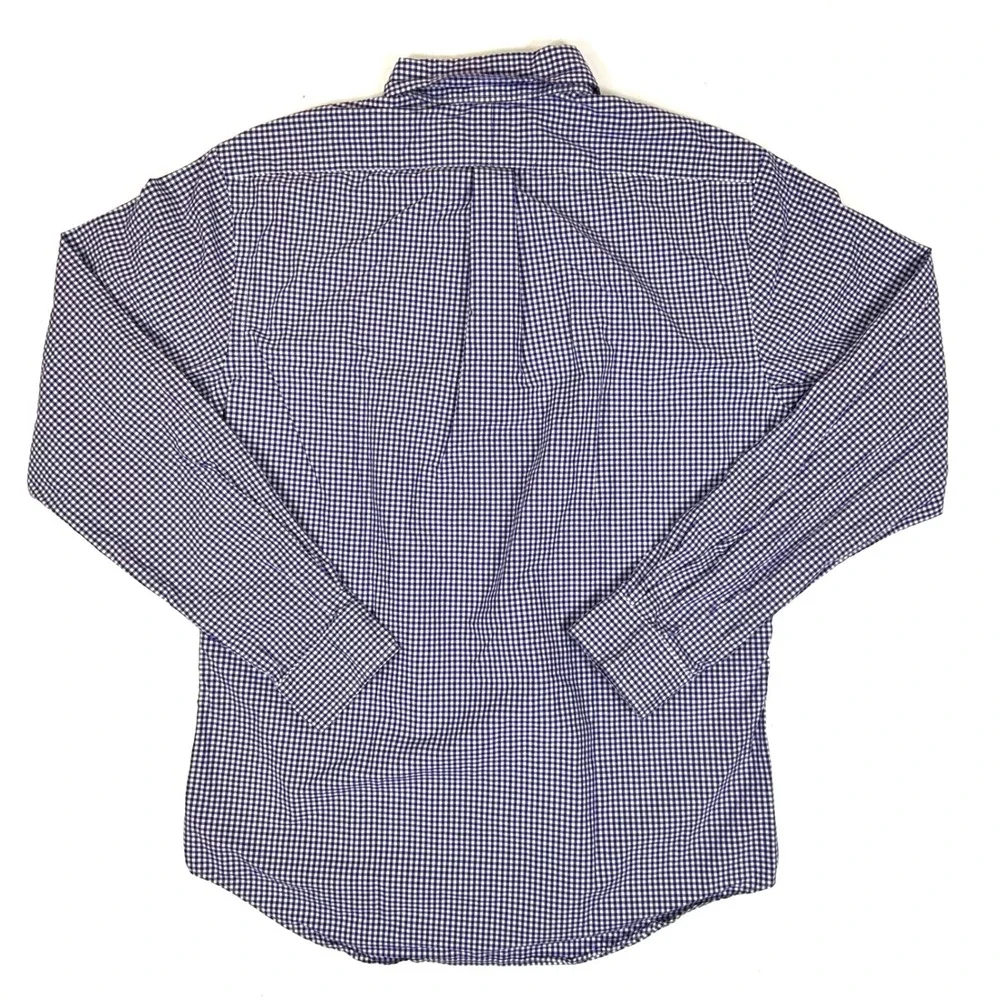 Polo Ralph Lauren Mens Slim Fit Gingham Button Down Shirt Purple White L